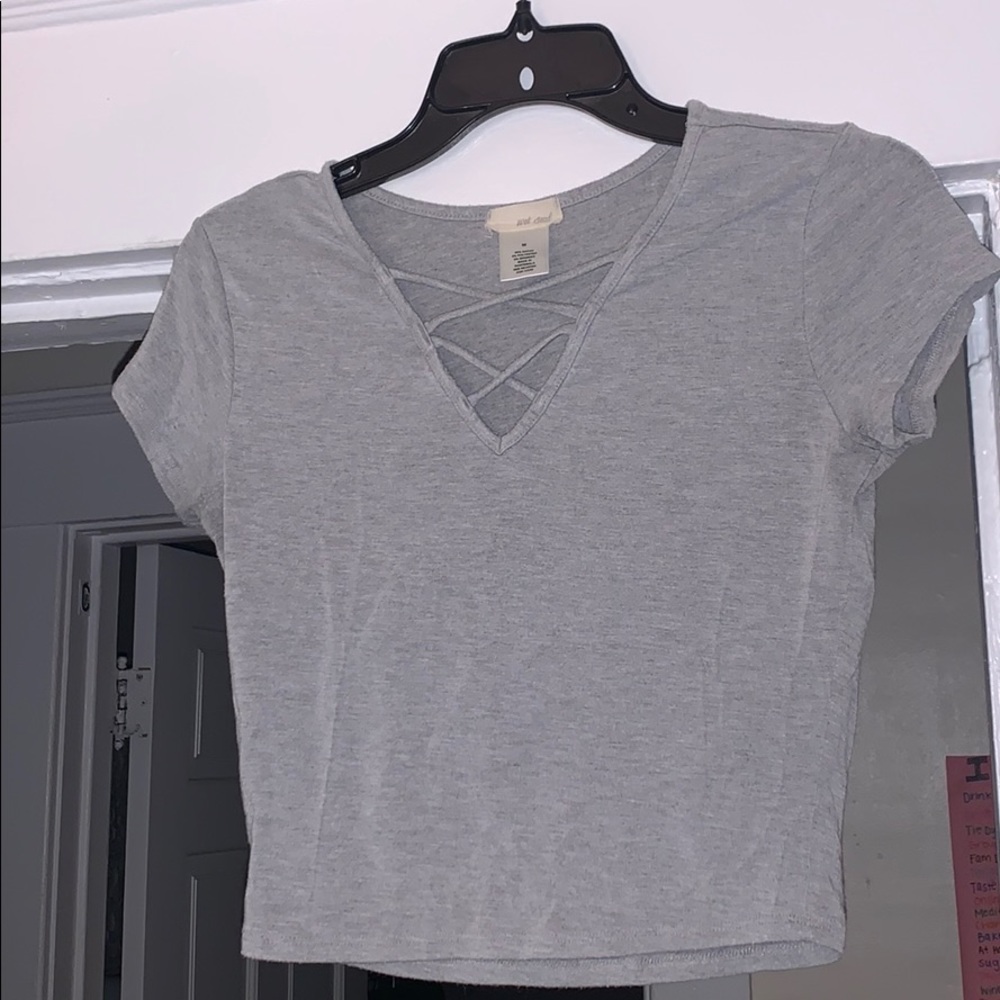 Gray crop top